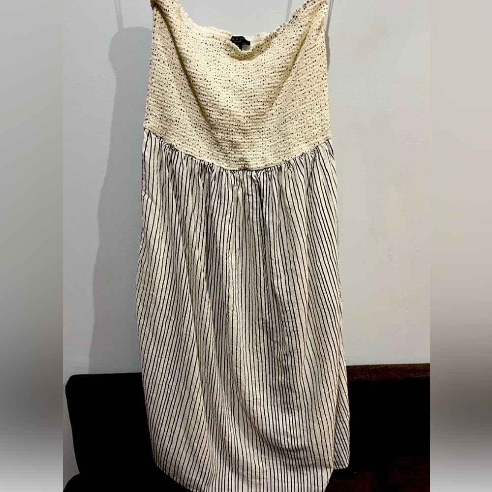 EUC! RAG & BONE tube top strapless  White and Black Striped Dress! Super cute!